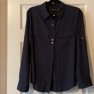 Ivanka Trump navy blue blouse